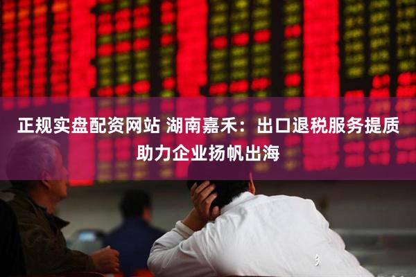 正规实盘配资网站 湖南嘉禾：出口退税服务提质助力企业扬帆出海